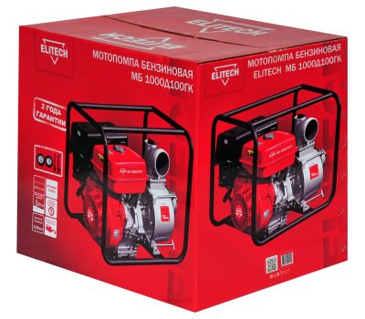  Мотопомпа бензиновая ELITECH МБ 1000 Д 100 ГК 205526, фото 1 
