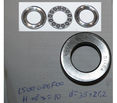  Подшипник шариковый, 51104, 20х35х10, упорный. BE-51104. СМ 7.14Э.12Э.ЭГ. СМ.1500.065800 Elitech 1500.086700 178533, фото 1 