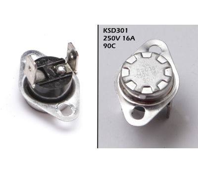  Термостат KSD 301. 250В, 16A, 90°C, FBVL. ТП 10.15.20.30.50.70ГБ (СМ. 1403.013800) Elitech 1402.021800 180361, фото 1 