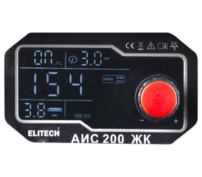  Сварочный инвертор ММА ELITECH АИС 200 ЖК 204745, фото 6 