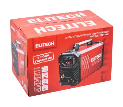 Сварочный инвертор ELITECH Стандар АИС 120 СИН ЖК 204747, фото 10 
