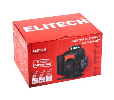  Нивелир лазерный зеленый ELITECH Стандарт ЛН 360-4-ЗЕЛ 204874, фото 12 