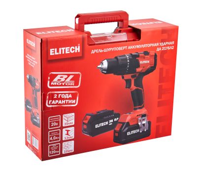  Аккумуляторная ударная дрель-шуруповерт бесщеточная ELITECH ДА 21УБЛ2 (E2201.048.02) 205683, фото 15 