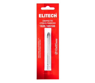  Сверло для стекла/кафеля ELITECH 1820.105100 O10x85мм 193828, фото 1 