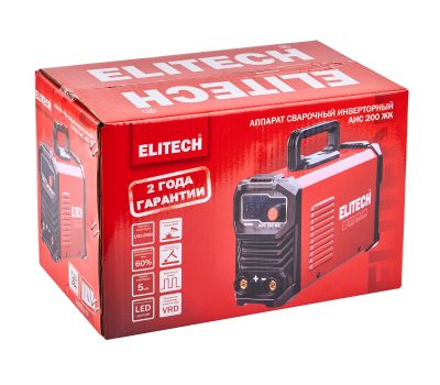  Сварочный инвертор ММА ELITECH АИС 200 ЖК 204745, фото 7 