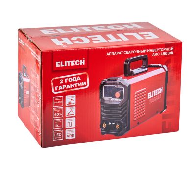  Сварочный инвертор ММА ELITECH АИС 180 ЖК 204744, фото 7 
