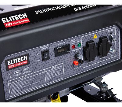  Бензогенератор однофазный ELITECH HD GES 4000RW 205548, фото 6 