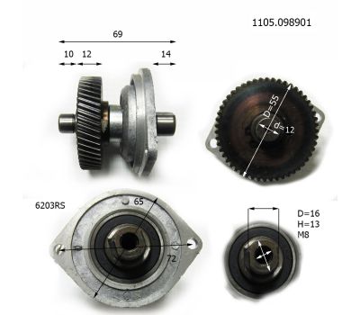  Редуктор в сборе. ПТ 2030К Elitech 1105.098901 184916, фото 1 