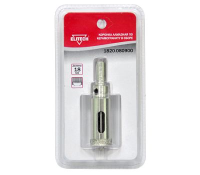  Коронка алмазная по керамограниту ELITECH 1820.080900 189212, фото 1 