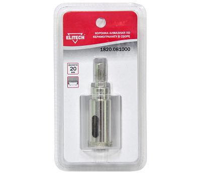  Коронка алмазная по керамограниту ELITECH 1820.081000 189213, фото 1 