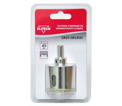 Коронка алмазная по керамограниту ELITECH 1820.081900 189222, фото 1 