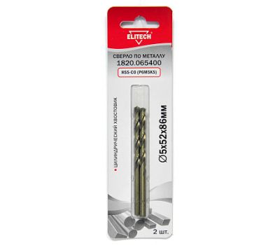  Сверло для металла ELITECH 1820.065400 188234, фото 1 