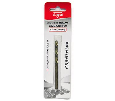  Сверло для металла ELITECH 1820.065500 188235, фото 1 