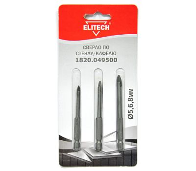  Сверло для стекла/кафеля ELITECH 1820.049500 187607, фото 1 
