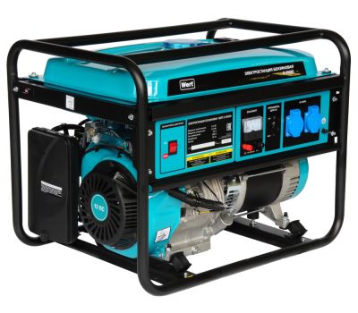  Бензиновая электростанция (Генератор) WERT G 6500D 185452, фото 1 