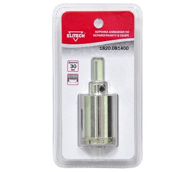  Коронка алмазная по керамограниту ELITECH 1820.081400 189217, фото 1 