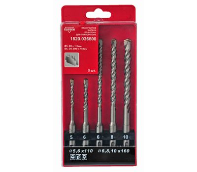  Набор буров по бетону ELITECH 1820.036600 186047, фото 1 