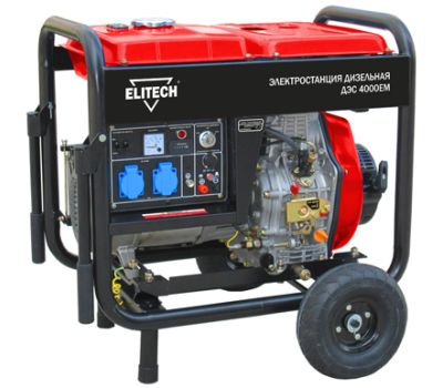  Генератор дизельный ELITECH ДЭС 4000 ЕM 179858, фото 1 