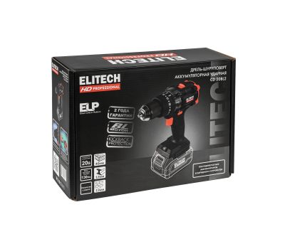  Дрель аккумуляторная ELITECH HD CD 20BL2 (E2201.042.00) 205726, фото 10 