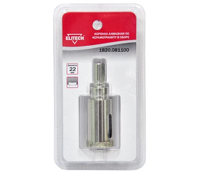  Коронка алмазная по керамограниту ELITECH 1820.081100 189214, фото 1 
