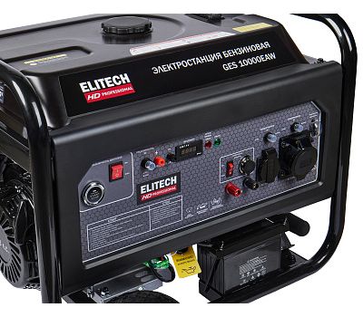  Бензогенератор однофазный ELITECH HD GES 10000EAW 204672, фото 6 