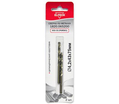  Сверло для металла ELITECH 1820.065200 188232, фото 1 