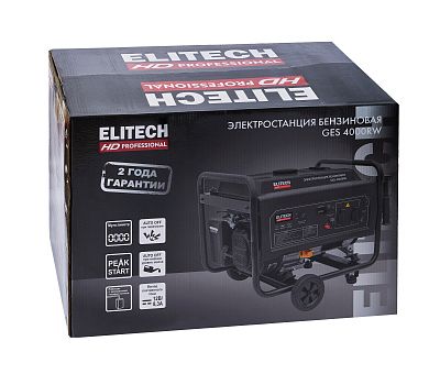  Бензогенератор однофазный ELITECH HD GES 4000RW 205548, фото 10 