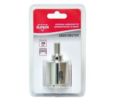  Коронка алмазная по керамограниту ELITECH 1820.081700 189220, фото 1 