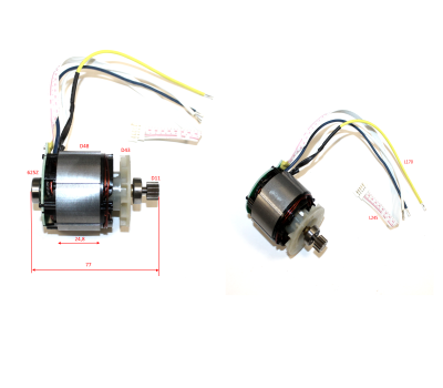  Электродвигатель в сборе с шестерней ПА 18 БЛМ (Е2205.001.01) Elitech 1804.113550 194948, фото 1 